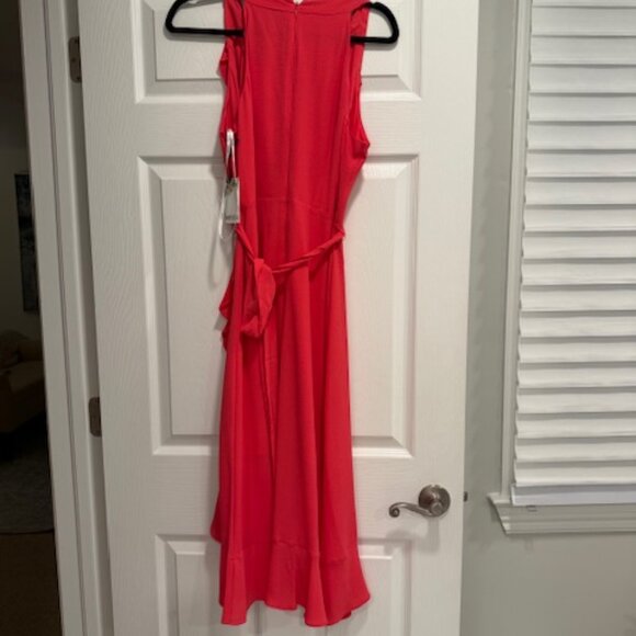 Ruffle Trim Faux Wrap Dress - Picture 3 of 5